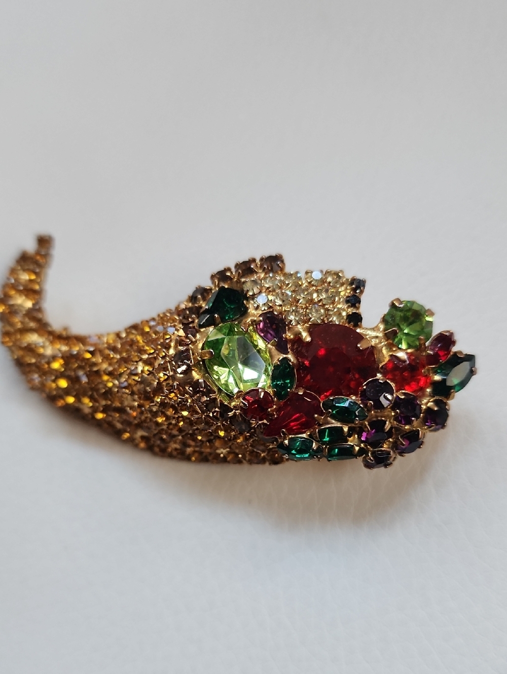Multicolor Cornupocia Crystal Brooch - Elegant Women's Jewelry